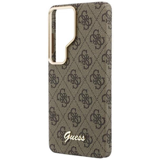 GUESS futerał do SAMSUNG S26 Ultra GUHMS26L5P4FWMSW (4G Script MagSafe) brązowy