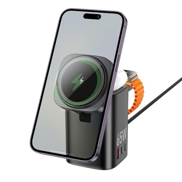 Ładowarka indukcyjna Hoco 6w1 PD QC 65W kompatybilna z Apple Watch CQ20A czarna