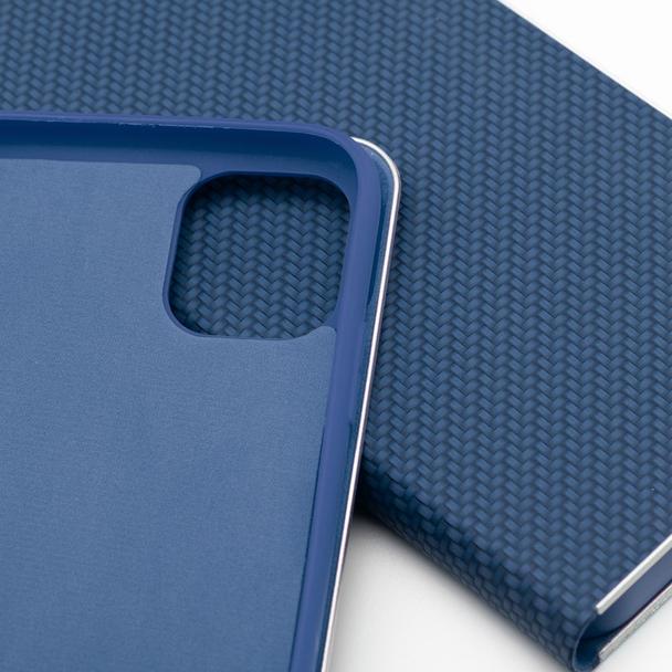 Etui z klapką na iPhone 16 Luna Book Carbon niebieskie
