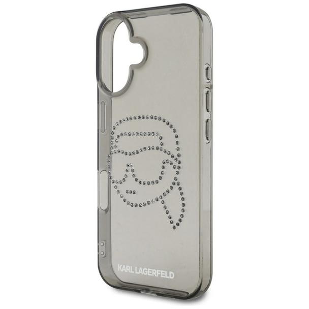 KARL LAGERFELD futerał do IPHONE 16 KLHCP16SHKHDCELK (IML Rhinestones S K Head) czarny