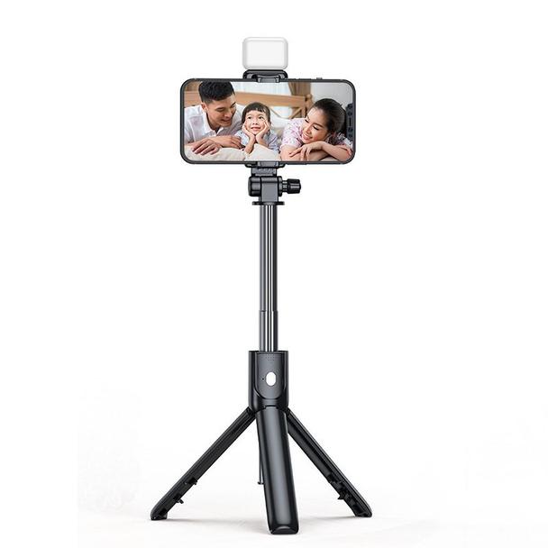 Uchwyt selfie z pilotem bezprzewodowym tripod R1S czarny
