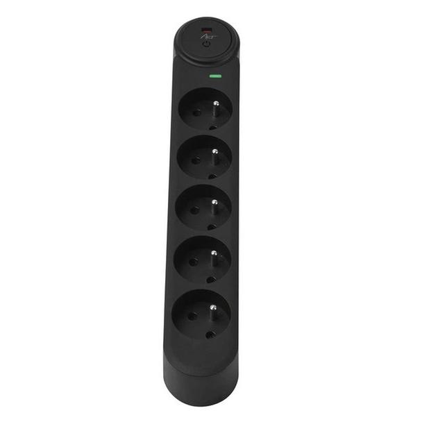 Listwa zasilająca 5 gniazd Art F2100 1,5 m czarna