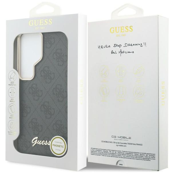 GUESS futerał do SAMSUNG S26 Ultra GUHMS26L5P4FWMSK (4G Script MagSafe) czarny