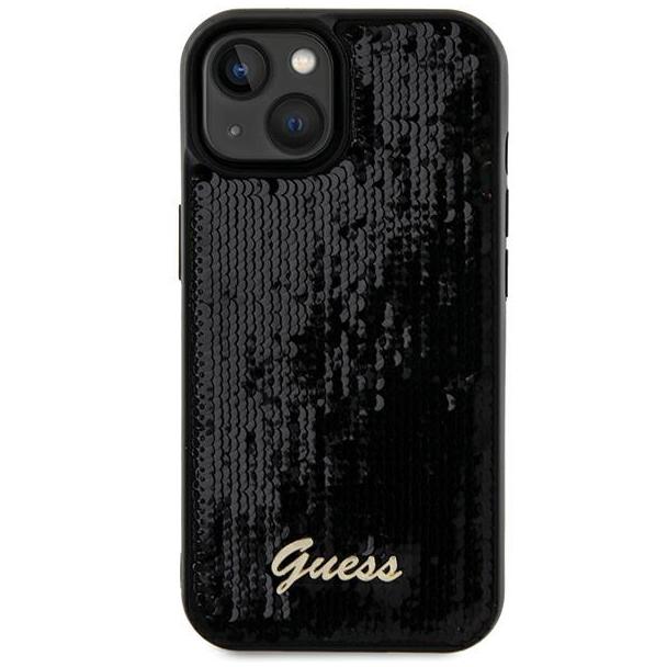GUESS futerał do IPHONE 13 / 14 / 15 GUHCP15SPSFDGSK (Sequin Script Metal) czarny