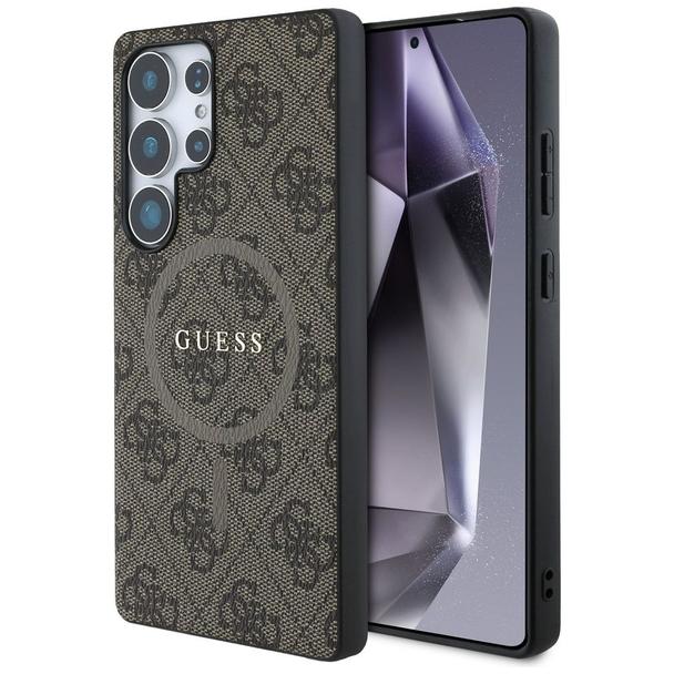 GUESS futerał do SAMSUNG S25 Ultra GUHMS25LG4GFRW (Magnetic PU 4G Ring Classic Logo) brązowy