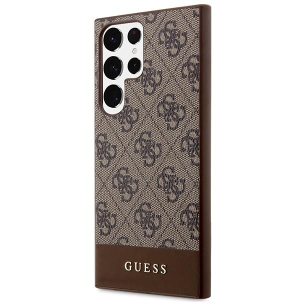 GUESS futerał do SAMSUNG S24 Ultra GUHCS24LG4GLBR (4G Bottom Stripe) brązowy