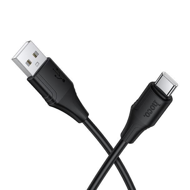 Kabel USB A do USB C Hoco 3A silikonowy 1 m X124 czarny