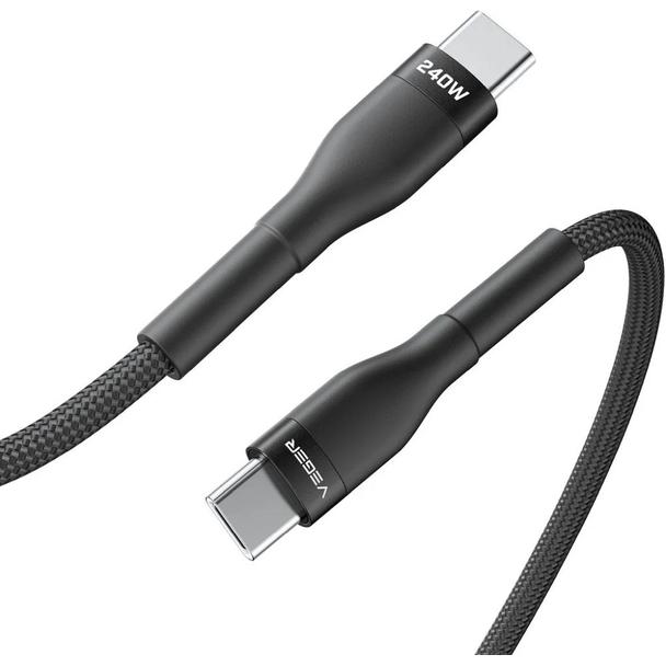 Kabel USB C do USB C VEGER PD 5A 240W 1,5 m CC03 czarny