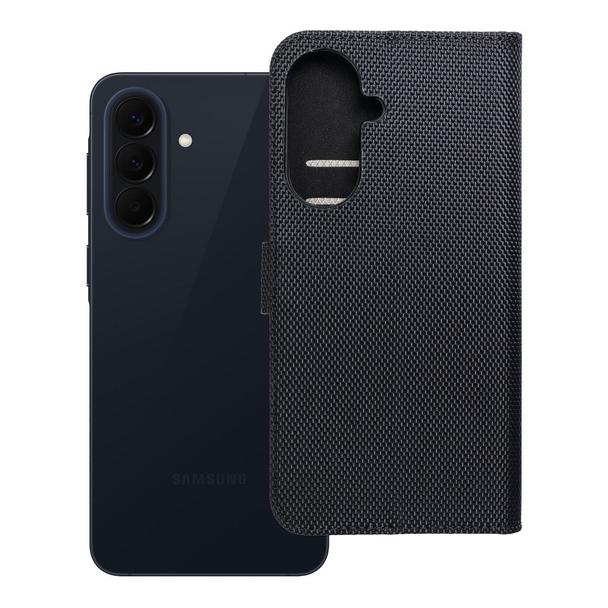 Etui z klapką na Samsung A57 5G 4Card RFID antykradzieżowe tech fabric czarne