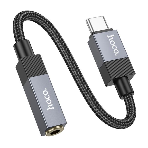 Adapter AUX USB C (męski) do Jack 3,5 mm (żeński) Hoco UPA32C czarny