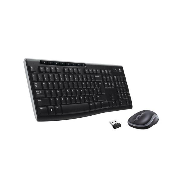 Zestaw bezprzewodowy klawiatura QWERTY + myszka Logitech MK270 czarny