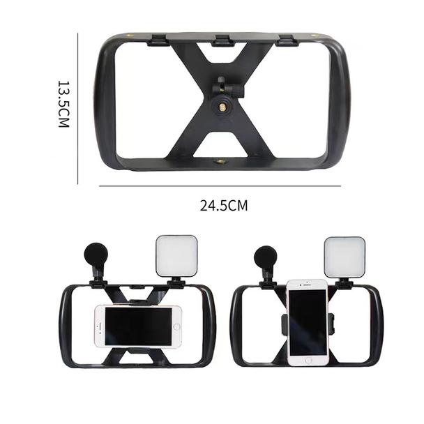 Uchwyt selfie z pilotem bezprzewodowym tripod z LED / mikrofonem do streamów TL-49T czarny