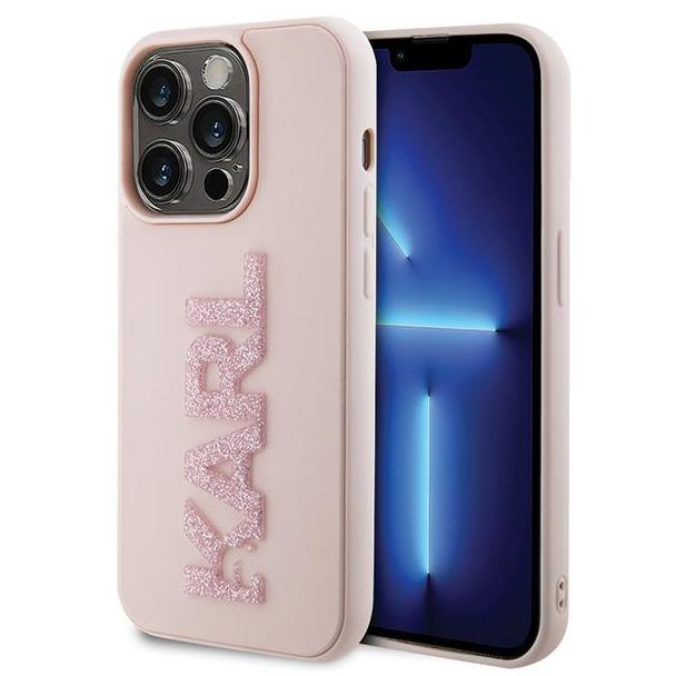 KARL LAGERFELD futerał do IPHONE 15 Pro KLHCP15L3DMBKCP (3D Logo Glitter) różowy