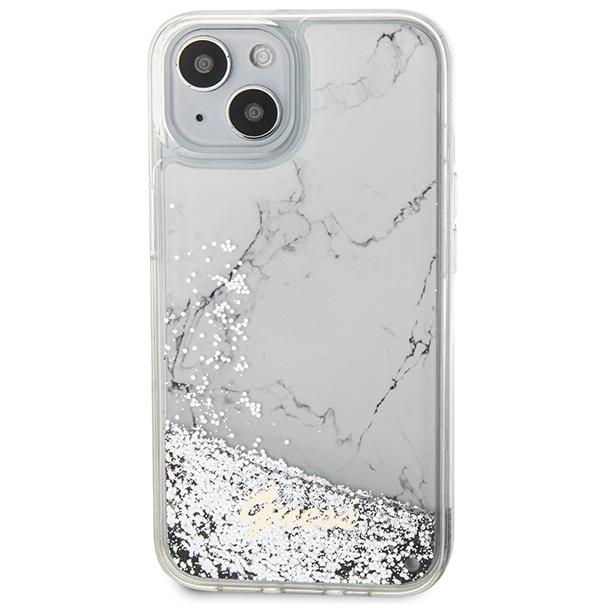 GUESS futerał do IPHONE 13 / 14 / 15 GUHCP14SLCSGSGH (Liquid Glitter Marble) biały