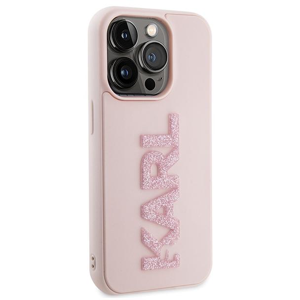 KARL LAGERFELD futerał do IPHONE 15 Pro KLHCP15L3DMBKCP (3D Logo Glitter) różowy