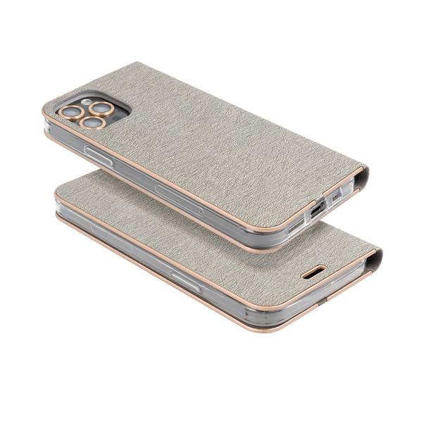 Etui z klapką na iPhone 16e (SE 4 2025) Luna Book Gold srebrne