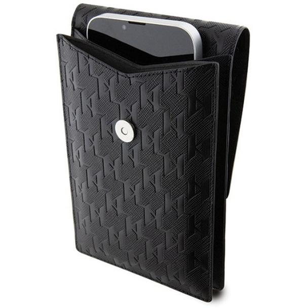 KARL LAGERFELD torebka uniwersalna na telefon KLWBSAKHPKK (Saffiano Mono Ikonik) czarny