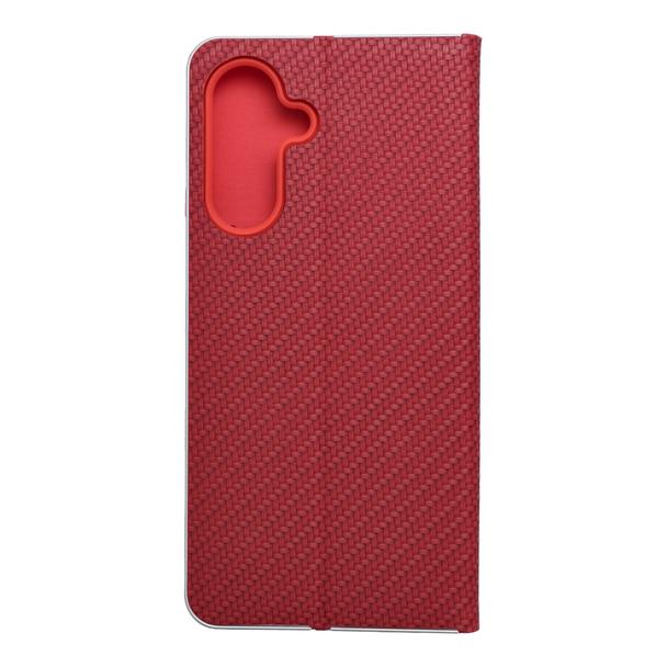 Etui z klapką na Samsung A17 Luna Book Carbon czerwone