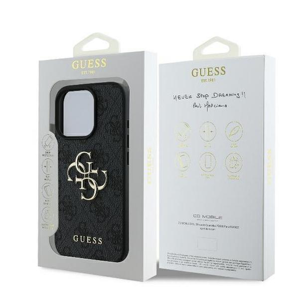 GUESS futerał do IPHONE 16 Pro Max GUHCP16X4GMGGR (4G PU Big Logo) czarny