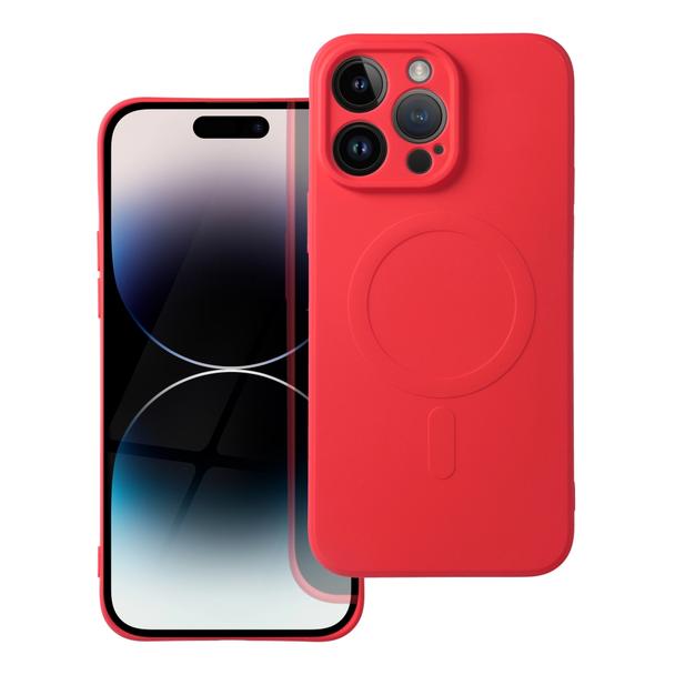 Futerał do iPhone 14 PRO MAX Silicone Mag Cover zgodny z MagSafe czerwony