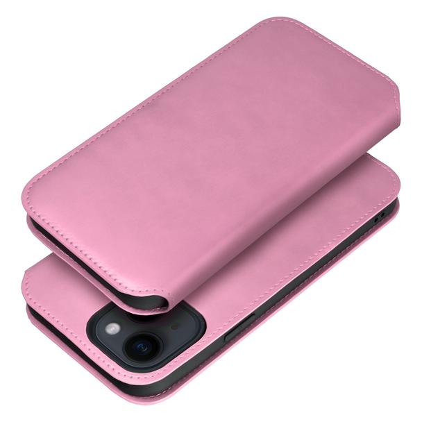 Etui z klapką na Samsung S23 FE Dual Pocket Book jasnoróżowe