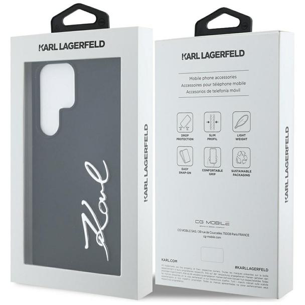 KARL LAGERFELD futerał do SAMSUNG S25 Ultra KLHCS25LSCMSMVK (Silicone Sign Metal Logo) czarny