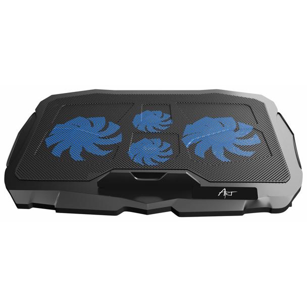 Podstawka chłodząca pod laptop ART P4 2 x USB A LED czarna
