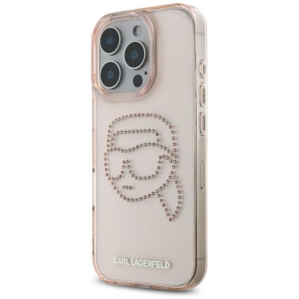 KARL LAGERFELD futerał do IPHONE 16 Pro KLHCP16LHKHDCELP (IML Rhinestones S K Head) różowy