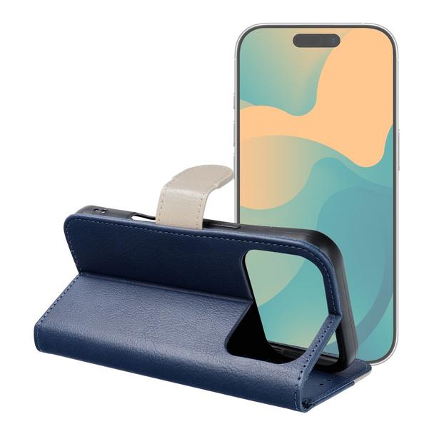 Etui z klapką na iPhone 17 Split Book granatowo-kremowe