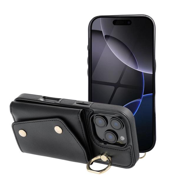 Futerał do iPhone 16 PRO Wonder z portfelem czarny