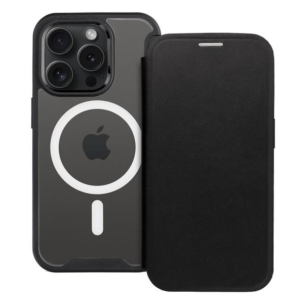 Etui z klapką na iPhone 16 PLUS Smart Mag zgodne z MagSafe czarne
