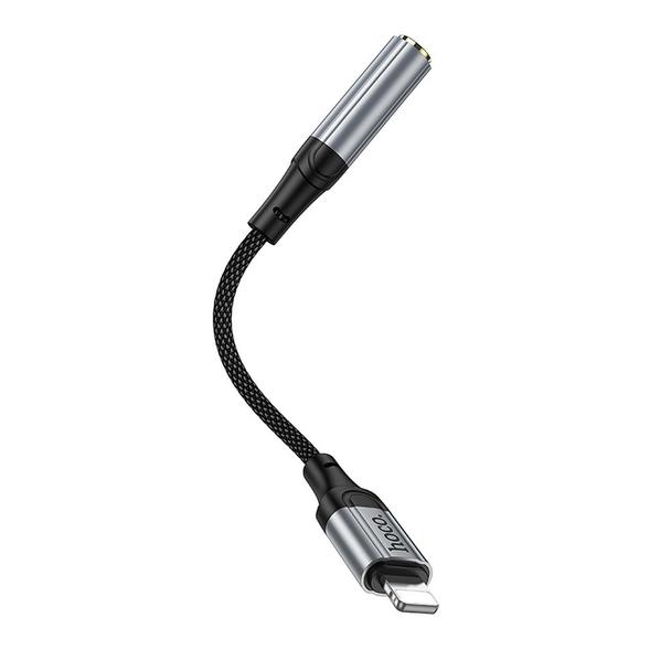 Adapter AUX Lightning do Jack 3,5 mm Hoco 0,12 m LS36A szary