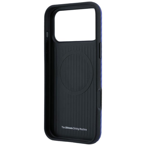 BMW futerał do IPHONE 18 Pro/17 Pro kompatybilny z MagSafe (Carbon Metal Logo) niebieski