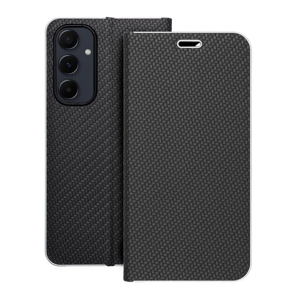 Etui z klapką na Samsung A55 5G Luna Book Carbon czarne