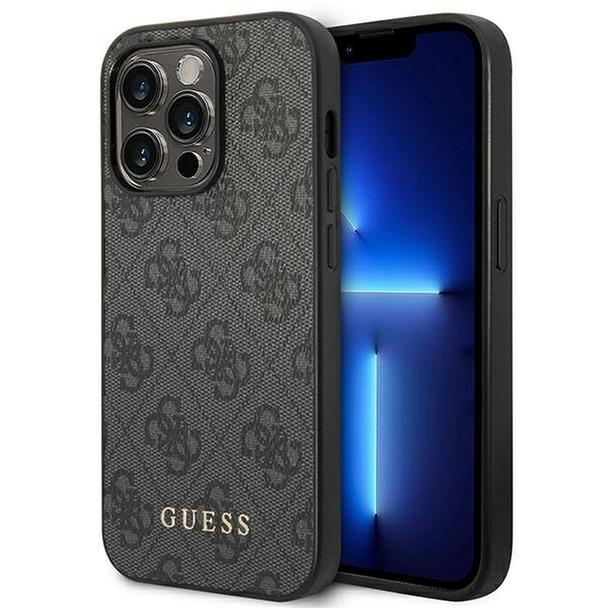 GUESS futerał do IPHONE 14 Pro Max GUHCP14XG4GFGR (4G Gold Logo) szary