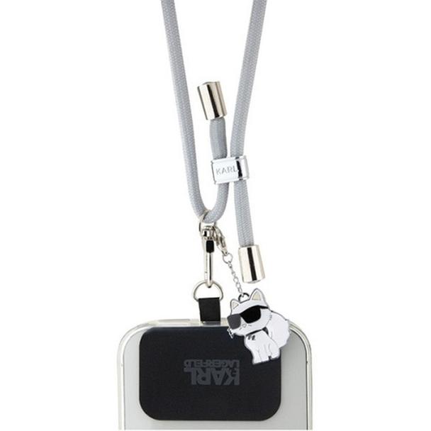 KARL LAGERFELD zawieszka KLUCNMSCKIG (Crossbody Cord Choupette) szary