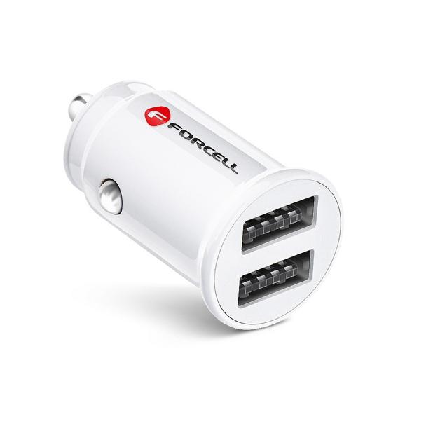 FORCELL ładowarka samochodowa Mini 2xUSB 3,1A biała CC-SJ02