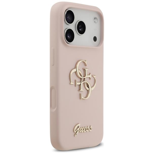 GUESS futerał do IPHONE 17 Pro GUHCP17LSC4GSMP (Silicone W/ Big 4G Script) różowy
