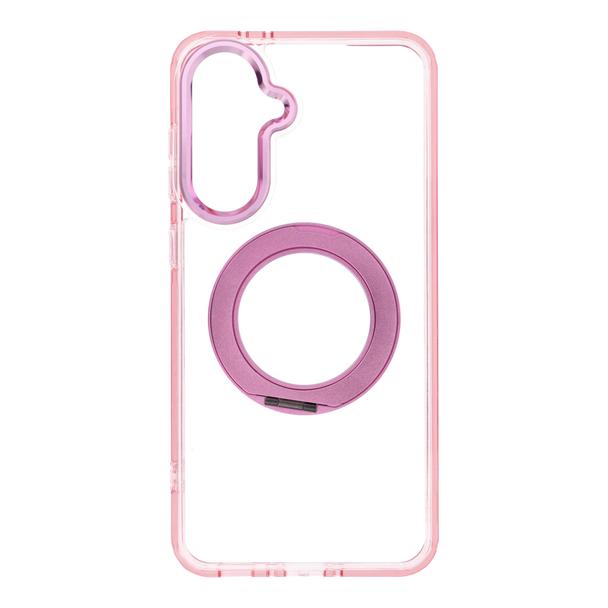 Etui na Samsung A56 Frame Circle Stand zgodne z MagSafe różowe
