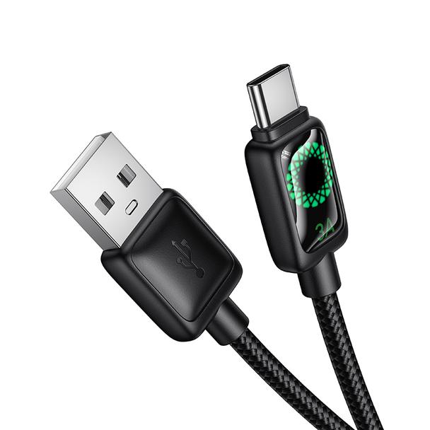 Kabel USB A do USB C Hoco 3A 1,2 m z LCD U146 czarny
