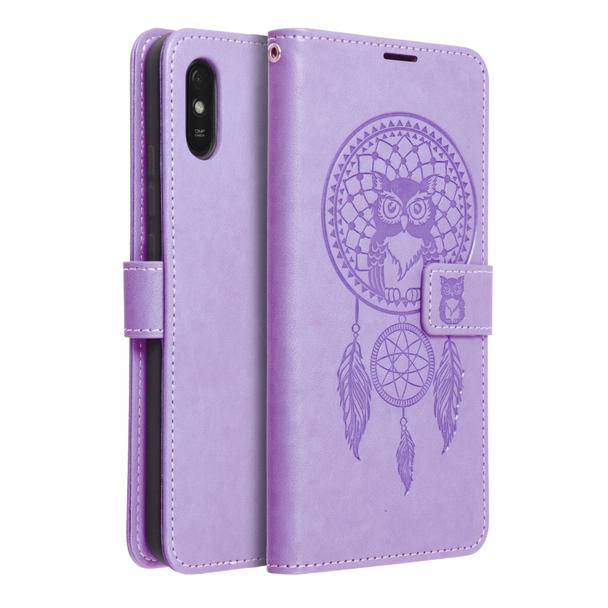 Etui z klapką na Xiaomi Redmi 9AT / Redmi 9A Mezzo Book łapacz snów fioletowe