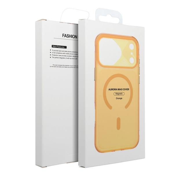 Etui na iPhone 17 PRO Aurora zgodne z MagSafe pomarańczowe