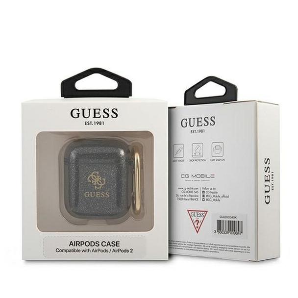 GUESS futerał do APPLE AirPods 1/2 GUA2UCG4GK (Glitter Collection) czarny