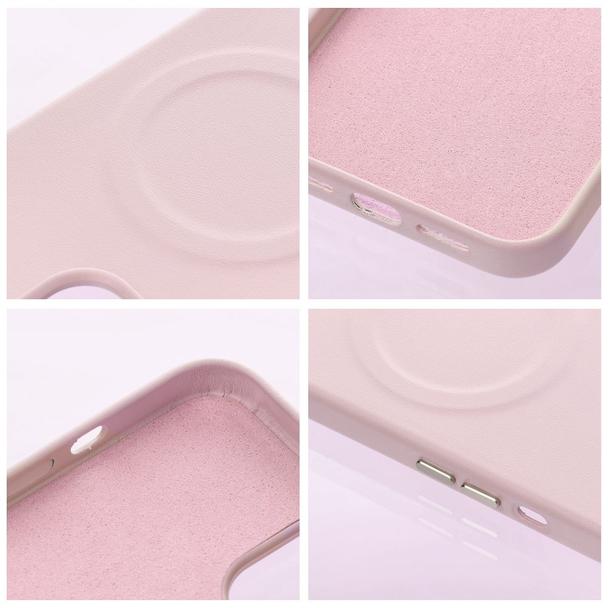 ROAR futerał LEATHER MAG kompatybilny z MagSafe do IPHONE 13 Pro Różowy