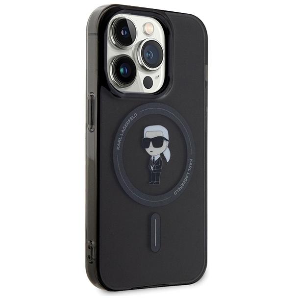 KARL LAGERFELD futerał do IPHONE 15 Pro KLHMP15LHFCKNOK (Ikonik + MAG) czarny