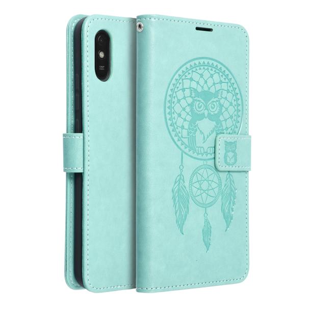 Etui z klapką na Xiaomi Redmi 9AT / Redmi 9A Mezzo Book łapacz snów zielone