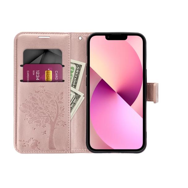 Etui z klapką na iPhone 12 / 12 PRO Mezzo Book drzewo złoto-różowe