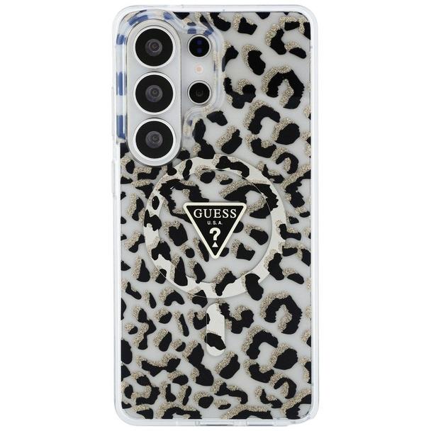 GUESS futerał do SAMSUNG S26 Ultra GUHMS26LHLEGTGLK (Magnetic IML Leopard Print Triangle) czarny