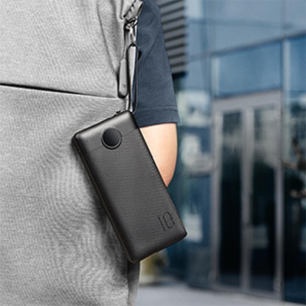 Powerbank Veger C20 (W2047 / W2059) 20000 mAh z wbudowanymi kablami Micro USB / Typ C / Lightning czarny