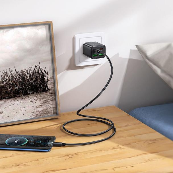 Ładowarka sieciowa do telefonu Hoco 2 x USB C + 2 x USB A QC3.0 PD 3A 20W N55 czarna